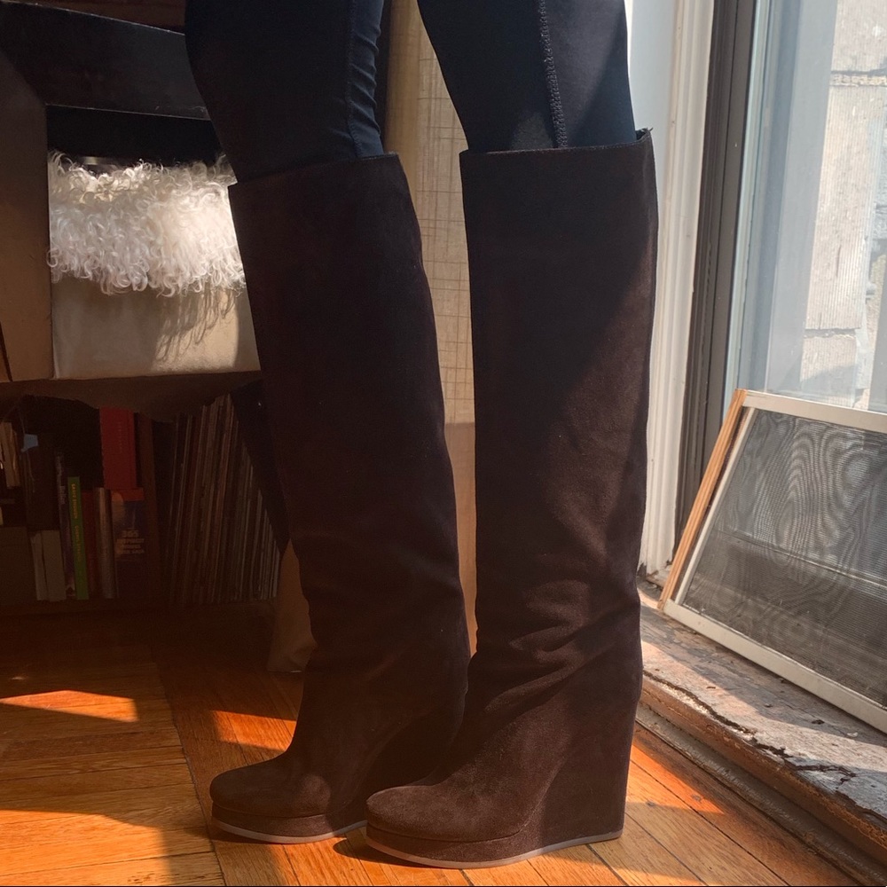 Jil Sander Brown Suede Boot